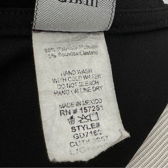 Vintage Gibiu Black Bodycon Faux Wrap Structured Shoulder Dress L - Picture 10 of 11